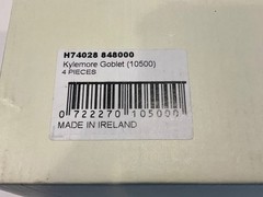 Galway Irish Crystal Kylemore Wine/Water Goblets Set of 4 ~ 7 5/8″ #10500 w/tags