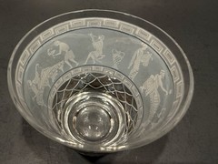 VTG Cera Etruscan Greek/ Roman Old Fashioned Glass 3.5″ Blue & Gold