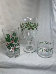 Vintage Holly Berry Glasses