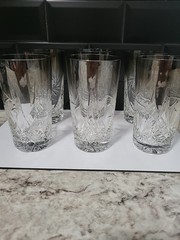 RARE Ombre Crystal PINWHEEL Star Highball Glass Set Of 6 No Flaws/chips