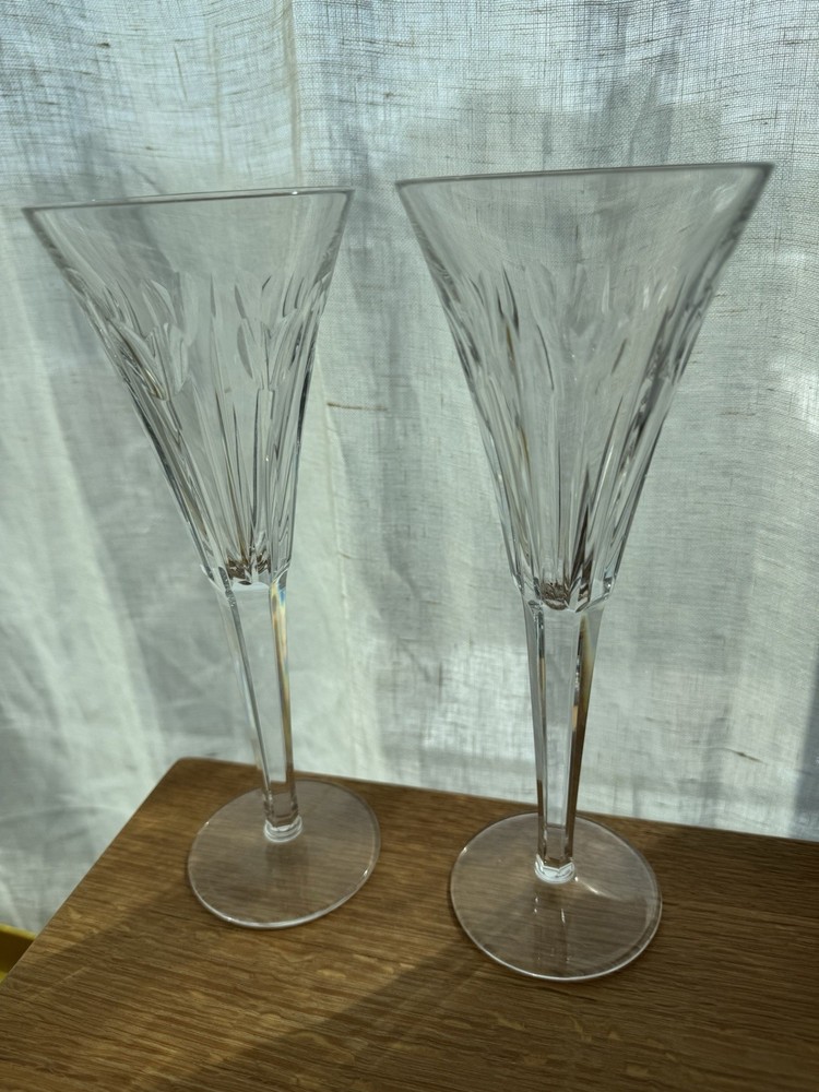 Waterford Crystal John Rocha Champagne Heart Glass (9”), used, Mint Condition *2