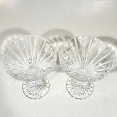 2 Mikasa Park Lane Martini Cocktail Margarita Crystal Glass Retired Barware