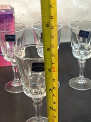 Lady Victoria Fine Crystal Stemware Four 2 Oz. Cordial Glasses Chantelle Pattern