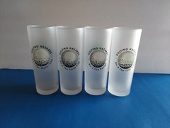GOLFING HAZARDS Set No 1-4 Frosted Highball Glassware Dartington Designs, France