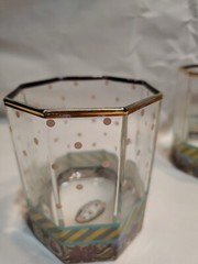 Makenzie-Childs Aurora NY Garland Polka Dot Glass Picther W/ 2 Tumblers