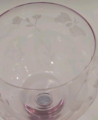 **NEW** Lenox Butterfly Meadow Pink Etched Balloon Wine Glass 9” tall (FJ)