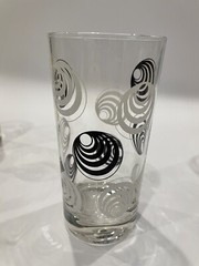 Vintage MCM ~ Set Of 8 ~ Atomic Swirl ~ Highball Glasses ~ Caddy Set