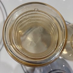 Dunbar Glass co WV Art Deco Aramis Pearl Diver Glasses 1930’s Ringed Iridescent