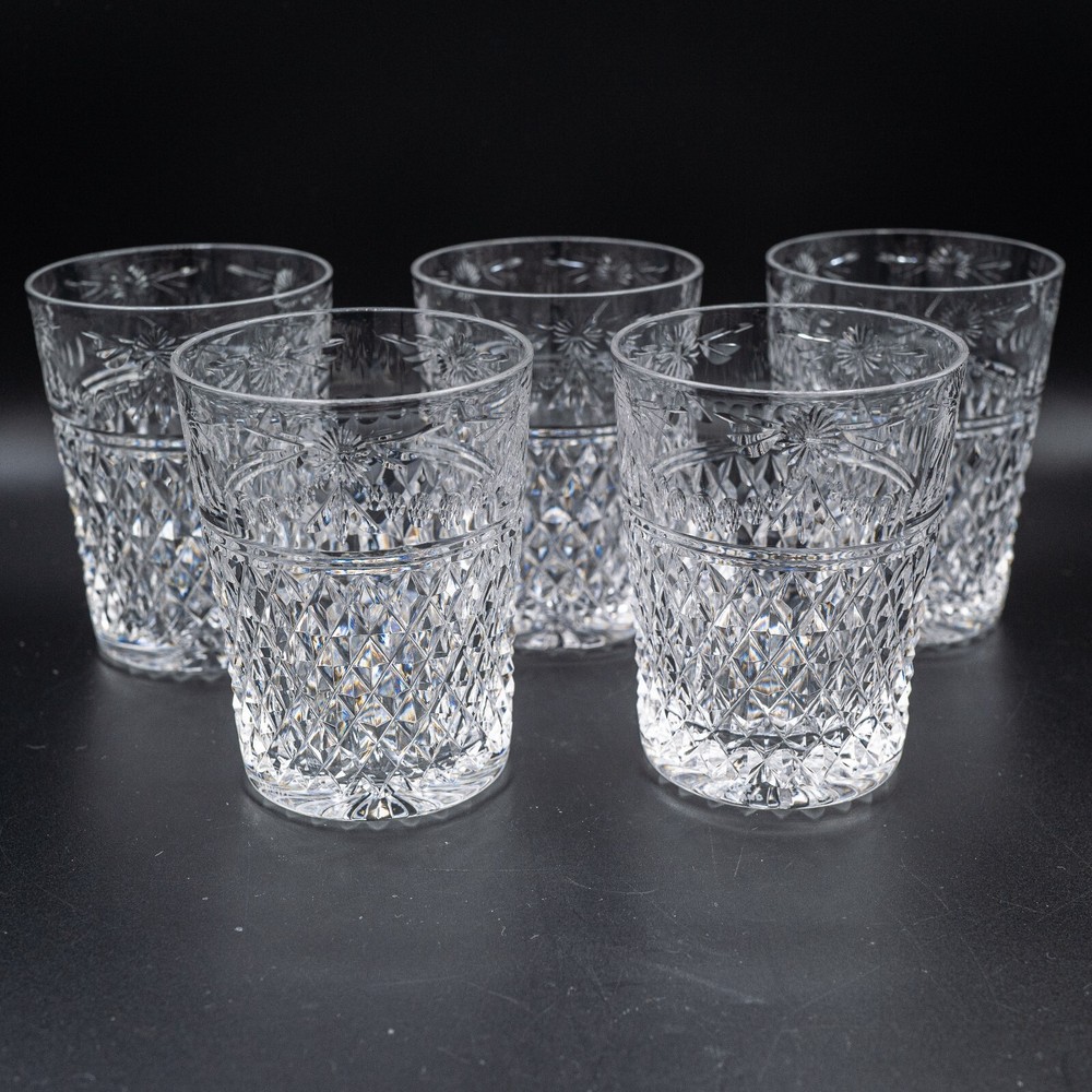 Stuart Crystal Beaconsfield (Ball in Stem) Juice Tumbler Glasses 3 5/8″ Set of 5