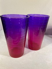 Pair Of Libbey Ombre Tumblers/Glasses~ Ombre Pink/ Purple~ 16 Ounces Each