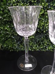 AJKA Crystal Katya Set of Goblets, Water and Wine Glass. Made in Hungry
