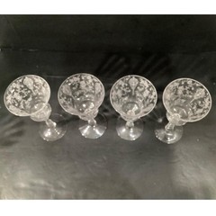Vintage Rare Heisey Orchid Crystal Goblet Wine Etched Glass (1940-1957) 8.5″