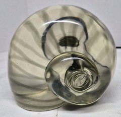 C.A.M Murano 1979 Crystal Snail Shell Nautilus Spiral Glass Paperweight Damage