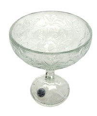 Vintage Princess House Fantasia Etched Floral Set of Four Margarita Glasses