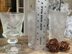 Indiana Glass TIARA Glass PONDEROSA PINE Clear Iced Tea GlassTumblers Set Of 5