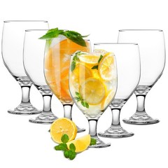 16OZ Water Goblets Set of 6, Clear Goblet Glasses Set for Home Bar, Wedding, Par