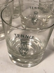 Lot of 8 Greenville Country Club Tennis Drink Tumblers Glasses 3.25″ Tall