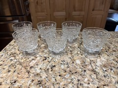 Set Of 6 Hazel Atlas Big Top Peanut Butter Short Stemmed Sherbet Glasses 1950’s