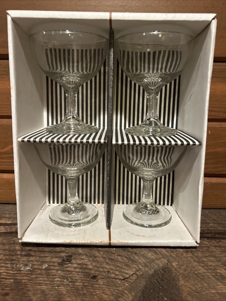 VTG Libbey mr. Pro Home Bartender Set of 4 Champagne/Sherbet Glasses 6.5oz 3776