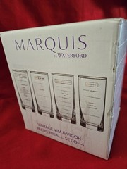 Marquis By Waterford New In Box Set Of 4 Vintage Vim & Vigor Recipe Highball…