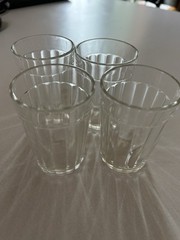 1930’s Vtg Clear Depression Glasss Tequila Tumbler 3.4 X2.3” Set Of 4 Decor Bar