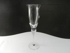 Mikasa Crystal Sea Mist Champagne Flute Clear Bowl Frost Stem 9 3/8″ T c 1982-88