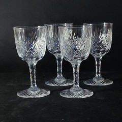 DORFLINGER SHERRY GLASSES, Hand Cut Lead Crystal, 3 7/8″, 3 Oz, USA, ABP, 2PCS