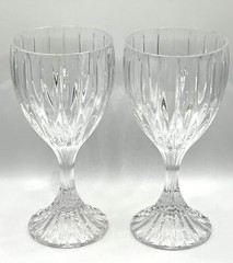 Set of 2 Mikasa Park Lane Crystal Wine Glasses Blown Goblets 6.8 in Height