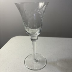 3 Vintage Danube Floral Leaf Wine Glasses
