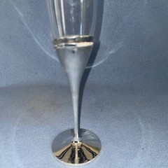 Lenox True Love Champagne Flutes Set 2 Toasting Glasses Silverplated Stem 812613
