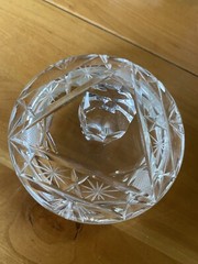 Vintage Heavy Cut Leaded Crystal Cookie, Biscuit, Candy Jar With Lid 8” Tall