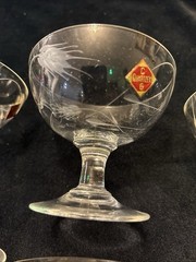 Craftsman Etched Cut Crystal Wheat Tall sherbet or Champagne Glass (es)