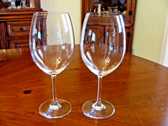 CLASSY ‘MARQUIS BY WATERFORD’ CRYSTAL 2 BLOWN GLASS BALLOON REDWINE STEM GLASSES
