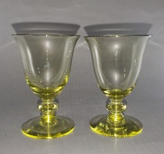 Duncan Miller Chartreuse #5333 Stem 4.125” OYSTER or FRUIT COCKTAIL Goblets 50s