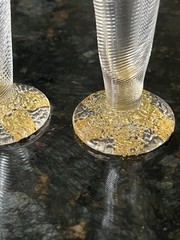 Set of 4 Tom Stoenner 24k Gold Footed Champagne 🍾 Flutes