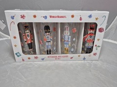 Nutcracker Juice Glasses Set Of 4 World Market Christmas Holiday Drinking Glass