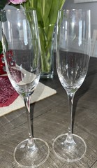 Set Of 2 Fluted Champagne Glass Goblets Lenox Crystal Napa Valley Pattern 10″