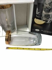 Imperial Crystal Collection Tumblers High Ball Glasses 24kt Gold Set of 4