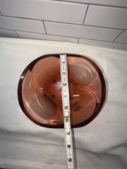 Vintage Heavy Moser Glass bar bowl candy dish ice cube cranberry Rose Red 7” Dia