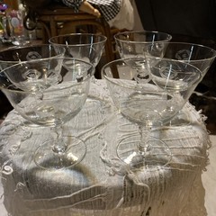 7 Vintage Princess House Heritage Collection Clear Crystal Desert, Sherbet Glass