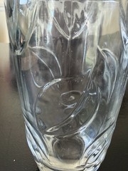 Cristal D Arques Style Botanic Raised Leaf Drinking Glass Clear