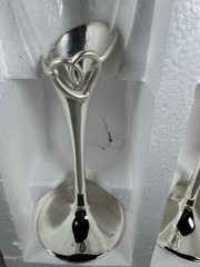 Vintage Lenox Forevermore Champagne Flute Pair Silverplate 9.5” w/ Box