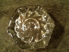 Pinwheel & Star Pattern Glass Master Salt OPEN SALT Dip (2) Vintage