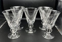 Beautiful Set Of 5 Swedish SWE2 Clear 5.5” Crystal Water Goblets EUC No Chips