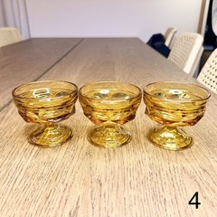Vtg Anchor Hocking Fairfield Honey Gold Amber Sherbet Champagne Glasses Set 12