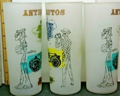 Antique Automobile Frosted Tumbler Glsss (3)
