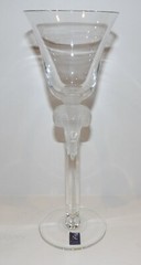 EXQUISITE RARE NACHTMANN LICHTCRYSTAL CRYSTAL FROSTED RAM HEAD 10″ WINE GLASS