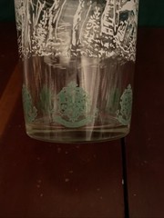 Vintage Highball Glass Bar Glass Colonial Williamsburg Virginia Green White 16oz