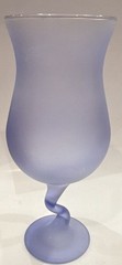 Libbey Pastel Purple Tulip Goblet Frosted Wine Glass Z Stem Vintage