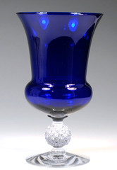 Morgantown Glass Co. – 6.5″ Urn Vase – Golf Ball Design – Ritz Blue (Cobalt)